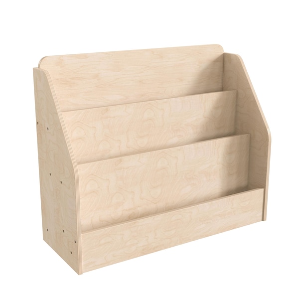 Flash Furniture Bright Beginnings Commercial Grade Modular Wooden Classroom 3 Tier Book Display Shelf, Natural MK-KE24299-GG - main